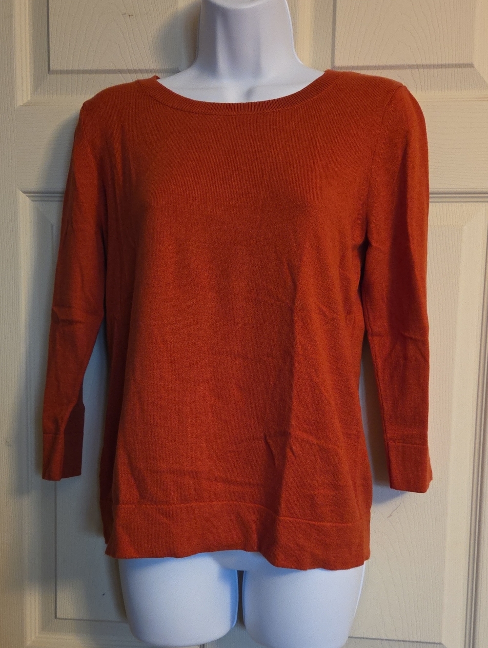 Loft Terracotta 3/4 Sleeve Crew Neck Sweater Size Small NWOT - Picture 1 of 9